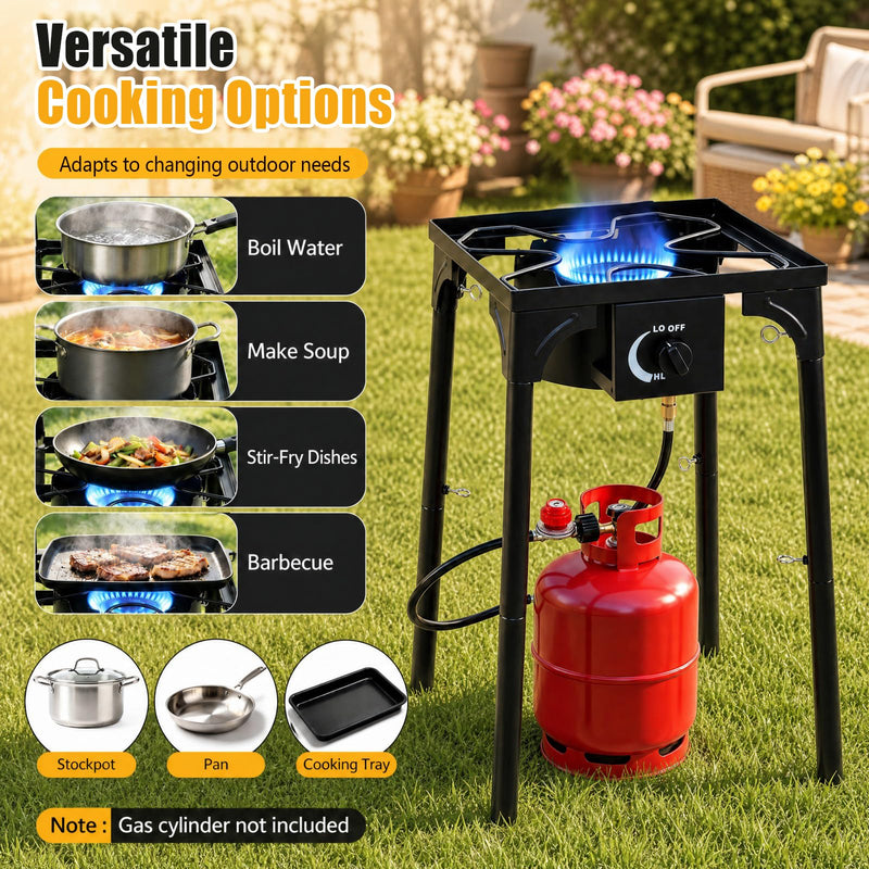 Load image into Gallery viewer, Goplus Outdoor Single Burner Gas Stove | 80,000 BTU High Pressure for Cooking BBQ Frying
