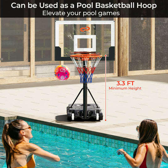 Kids Portable 3.3-7 FT Adjustable Basketball Goal System