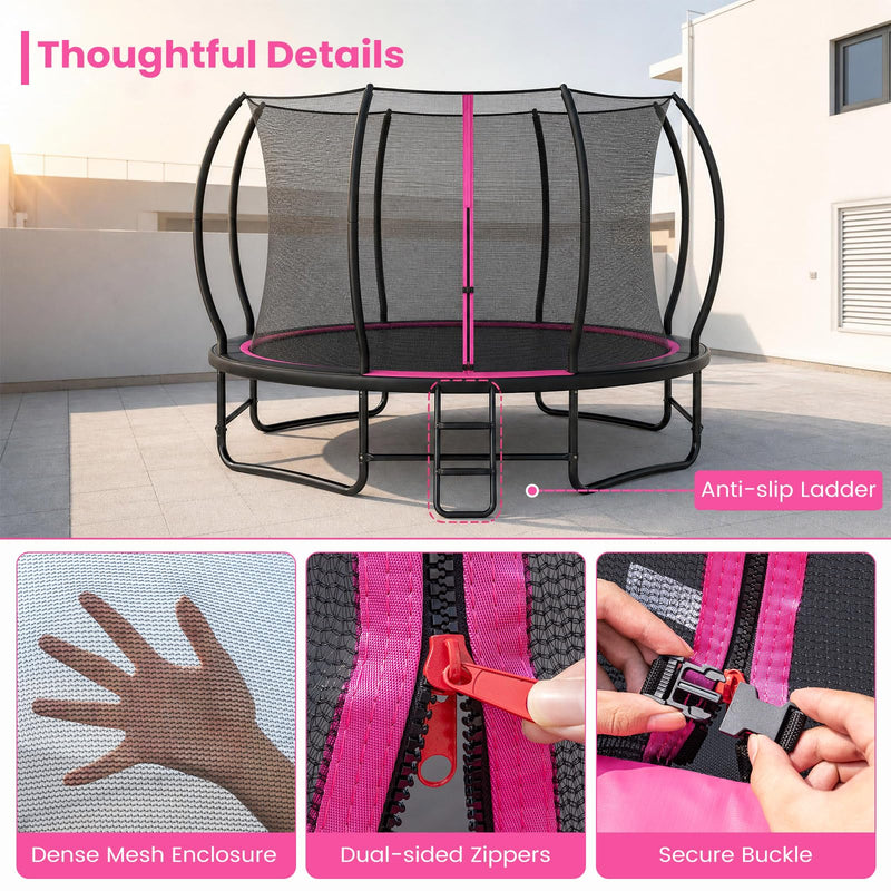 Load image into Gallery viewer, Goplus Recreational Outdoor Trampoline w/ Enclosure Net Ladder &amp; Stabilizer Bars
