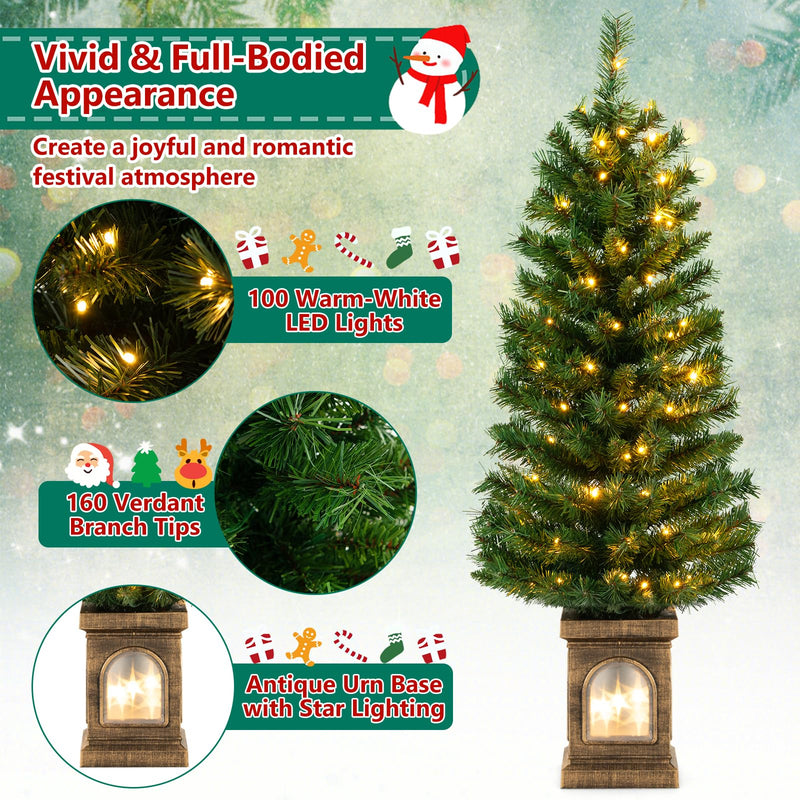 Load image into Gallery viewer, Goplus 4ft Pre-Lit Christmas Tree for Entrances
