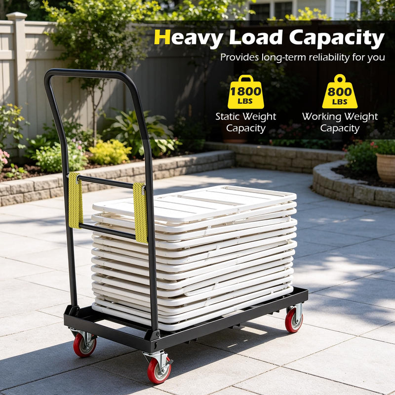 Load image into Gallery viewer, Goplus 800 LBS Folding Chair Rack with Rubber Wheels &amp; 2 Elastic Ropes
