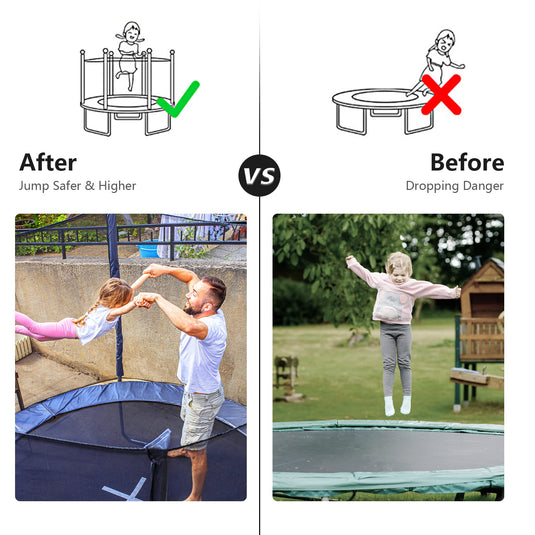 Goplus Trampoline Safety Net for 8FT 10FT 12FT 14FT 15FT 16FT Round Frame Trampoline, Replacement Enclosure Net