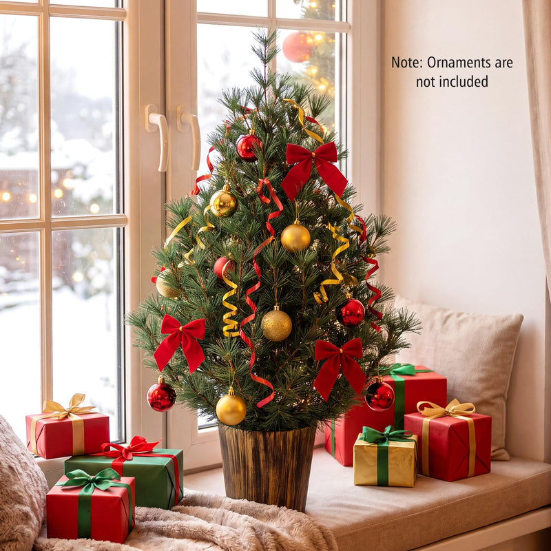 Load image into Gallery viewer, Goplus 3FT Tabletop Christmas Tree | Unlit Mini Xmas Tree with 119 Pine Needle Tips
