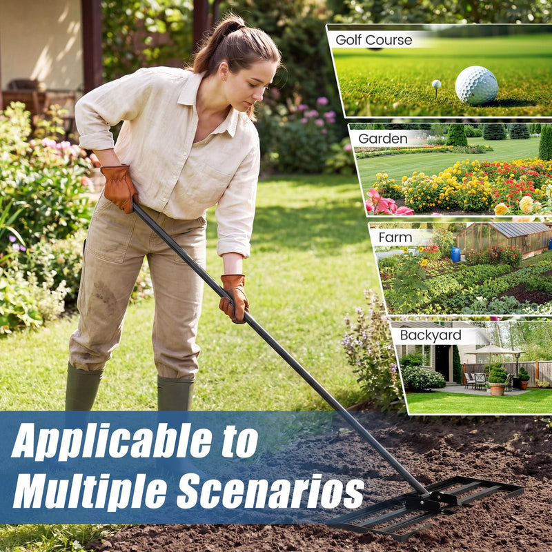 Load image into Gallery viewer, Goplus 30" x 10" Heavy Duty Level Lawn Tool w/ Ergonomic Handle for Soil
