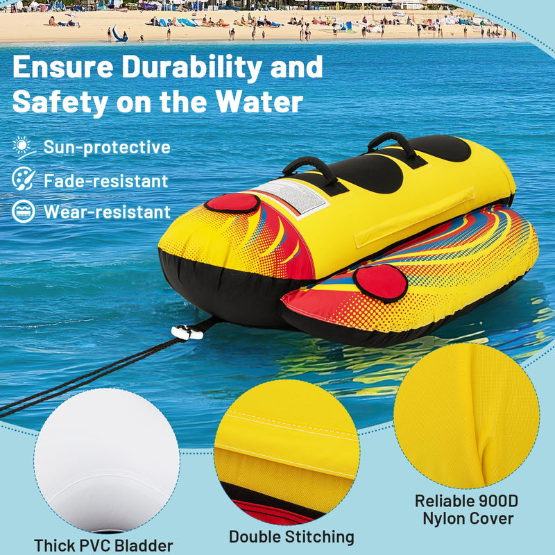 Load image into Gallery viewer, 1-2 Rider Hot Dog Tube for Boat to Pull
