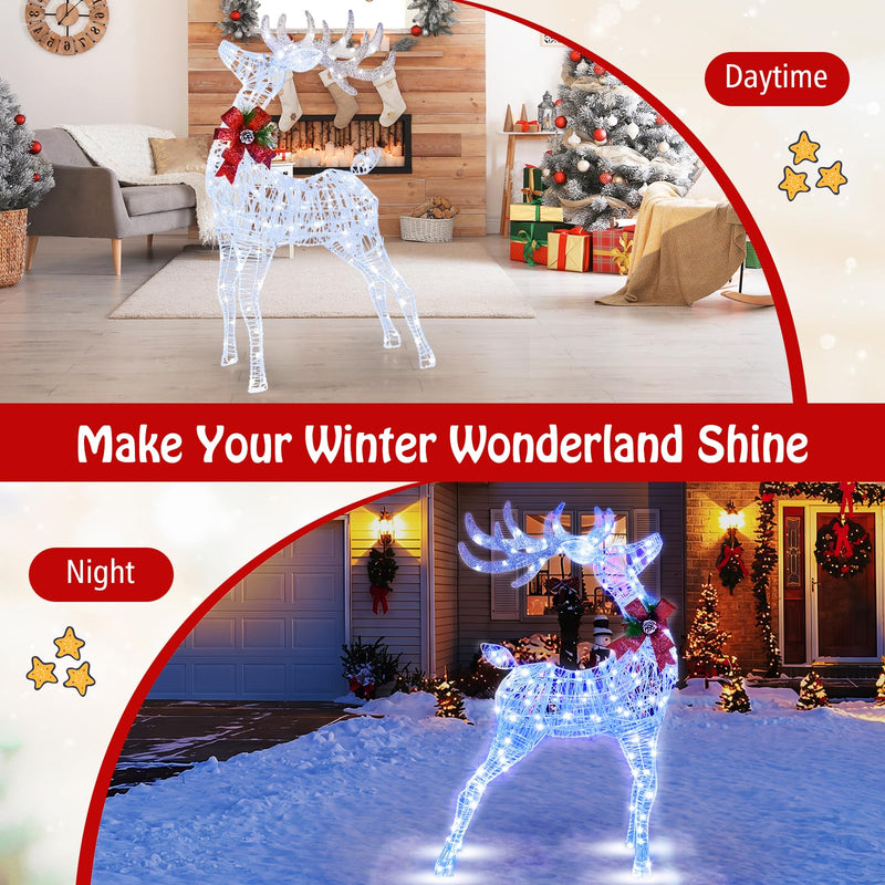 Load image into Gallery viewer, Goplus Lighted Christmas Reindeer | 4.4 FT Pre-Lit Xmas Holiday Decoration
