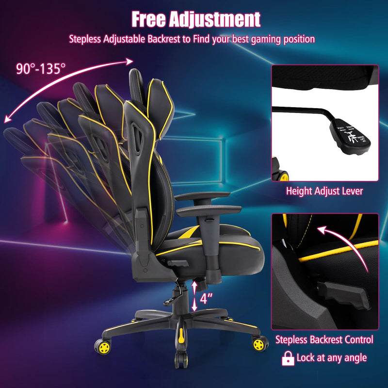 Load image into Gallery viewer, Goplus 360°Swivel Height Adjustable Computer Gamer Chair with Wide Seat Rocking Function
