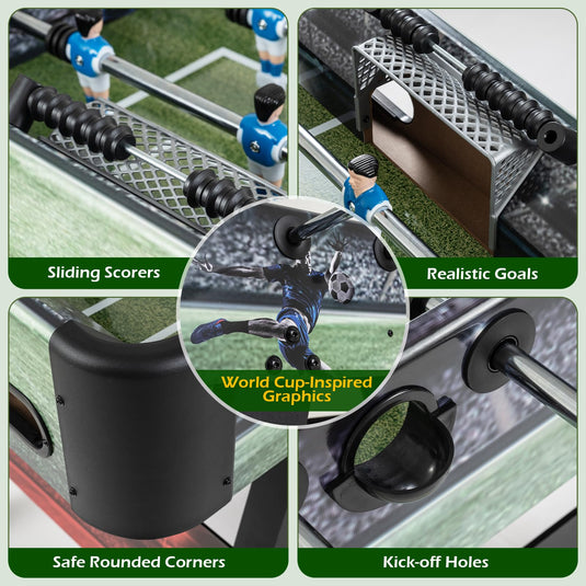 Goplus 54 Inch Full Size Foosball Table with 2 Balls 22 Players and Ergonomic Handles