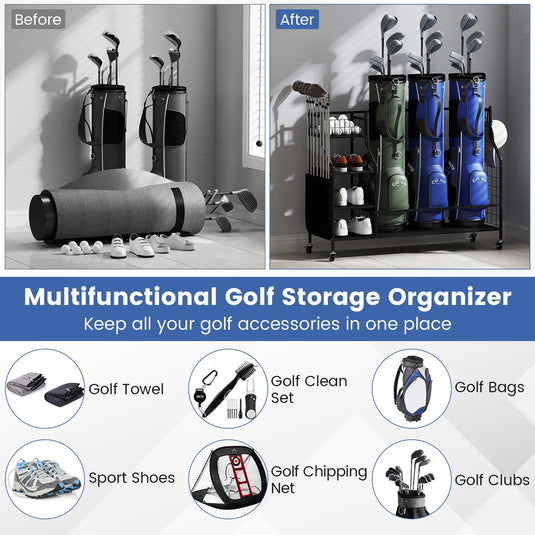 Goplus Golf Bag Organizer for Clubs Balls and Golfing Equipment Accessories