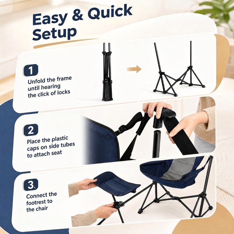 Load image into Gallery viewer, Goplus Portable Folding Camping Reclining Chair with Footrest and Adjustable Backrest
