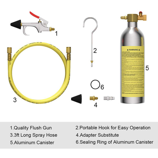 Goplus A/C AC Flush Kit Heavy-duty & Safety Air Conditioner System Flush Gun Kit