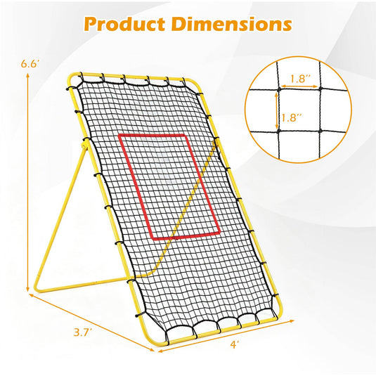 Goplus 7x4 FT Volleyball Rebounder Net with 4 Adjustable Angles