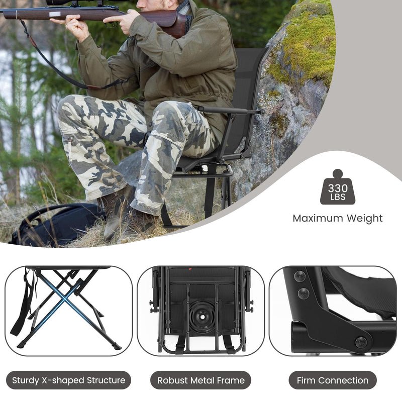 Load image into Gallery viewer, Goplus Hunting Chair, 360-Degree Swivel Hunting Blind Chair with Carrying Strap
