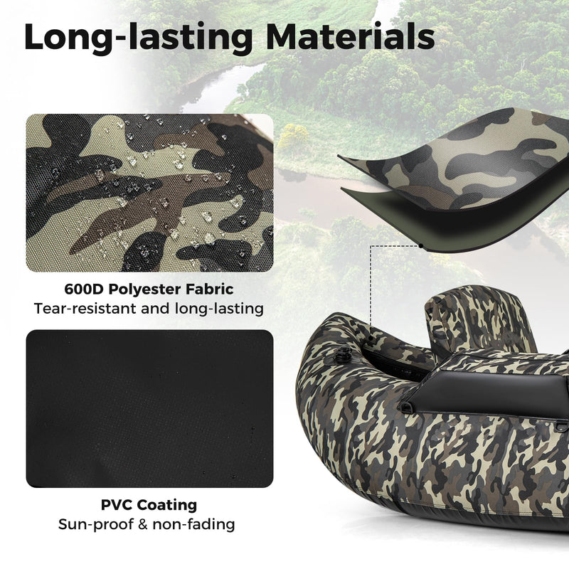 Load image into Gallery viewer, Goplus Inflatable Float Tube, Fishing Belly Boat, Fishing Float Tube for Angling, 350LBS Load Capacity
