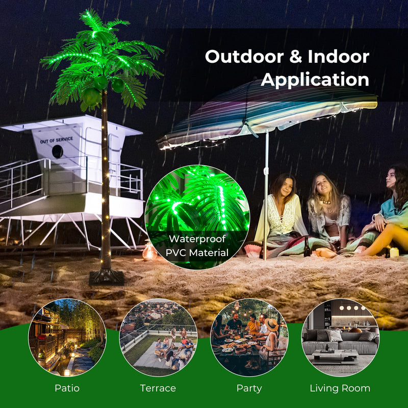 Load image into Gallery viewer, Goplus 6FT Artificial Lighted Palm Tree, Outdoor Light Up Tropical Palm Trees with 309 LED Lights
