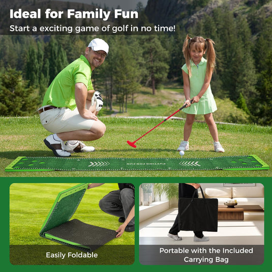 Goplus Golf Pong Game Set with 2 Adjustable Putters & 6 Balls