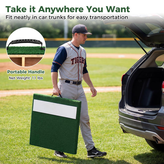 Goplus 27" x 27" x 4" Portable Pitchers Mound with Baseball
