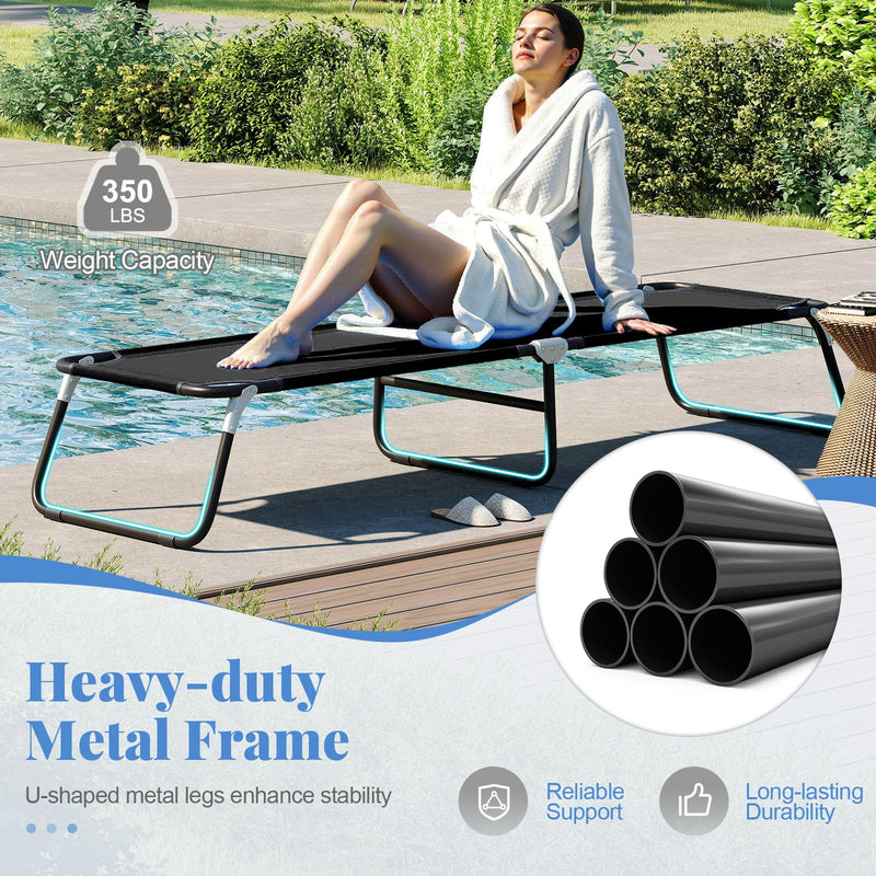 Load image into Gallery viewer, Goplus Heavy Duty Collapsible Foldable Camping Bed for Adults Kids with Non-Slip Foot Pad
