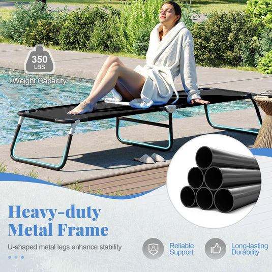 Goplus Heavy Duty Collapsible Foldable Camping Bed for Adults Kids with Non-Slip Foot Pad