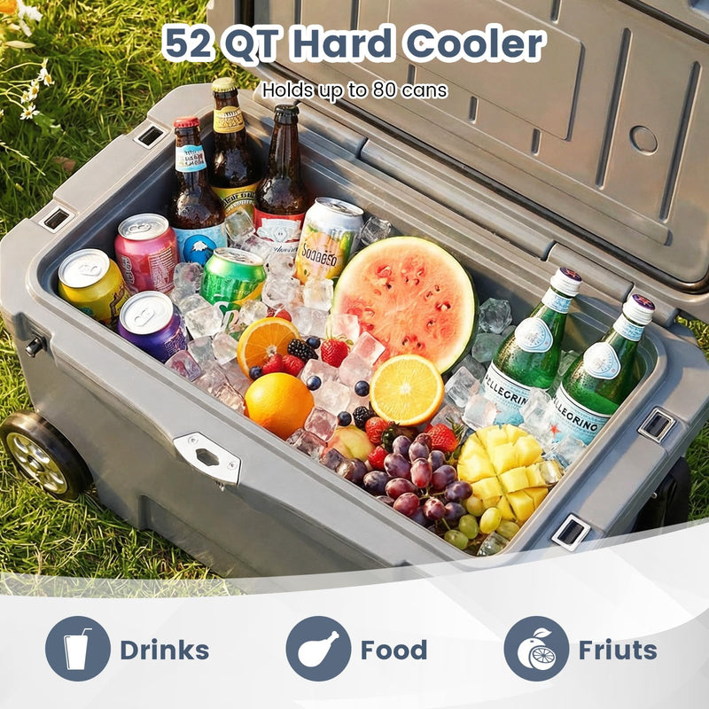 Load image into Gallery viewer, Goplus 52QT Insulated Rolling Cooler w/6-Day Ice Retention Pull Handle Wheels
