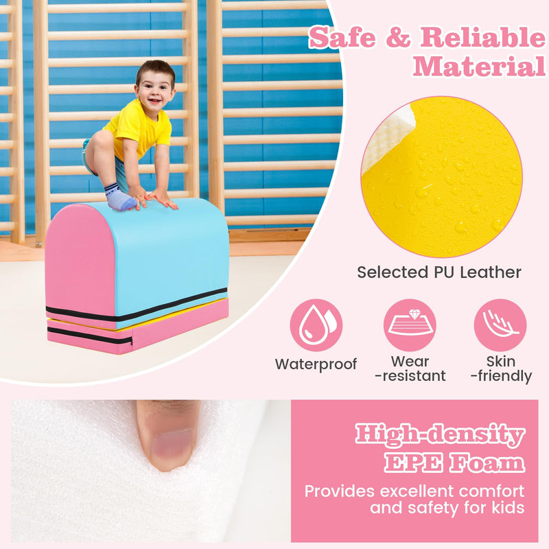 Load image into Gallery viewer, Goplus Mailbox Tumbling Mat, Gymnastics Vaulting Box w/Detachable Mat, Carrying Handle
