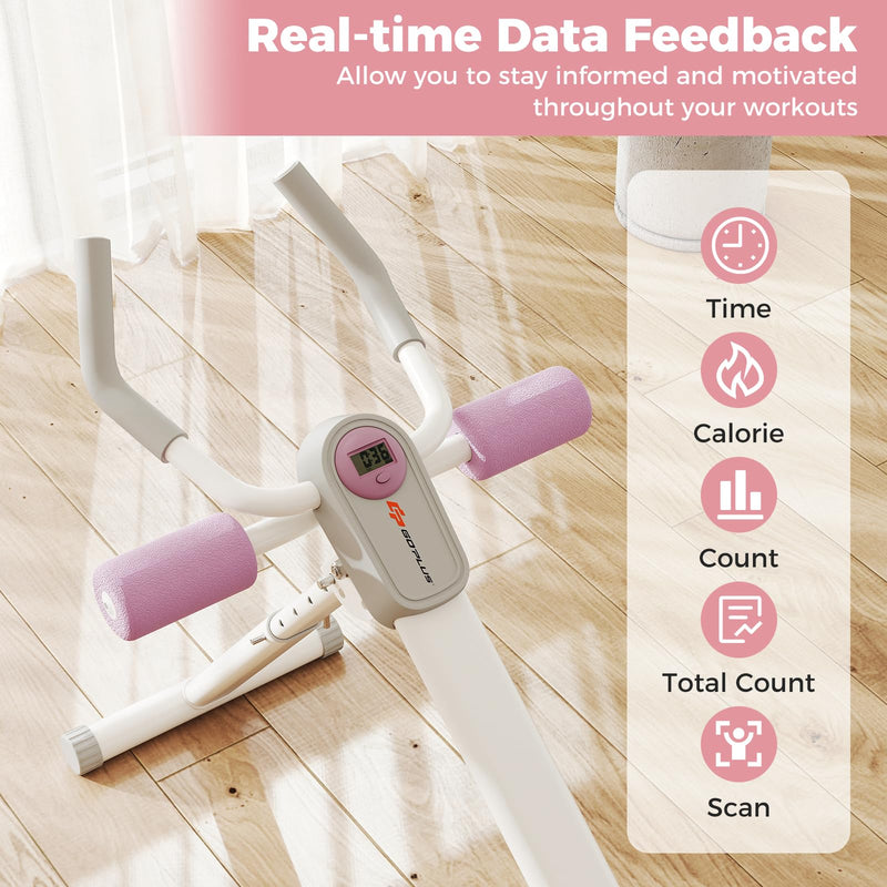 Load image into Gallery viewer, Goplus Adjustable Foldable Ab Workout Equipment with Knee Protection

