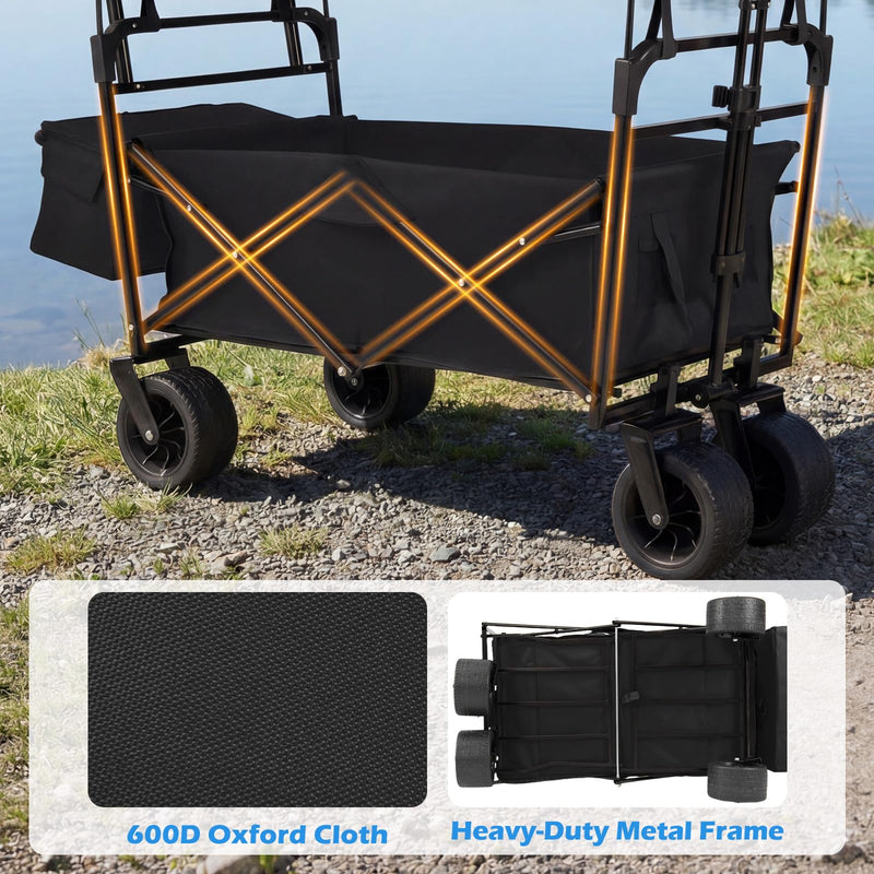 Load image into Gallery viewer, Goplus Collapsible Wagon with Removable Canopy &amp; Detachable Storage Bag
