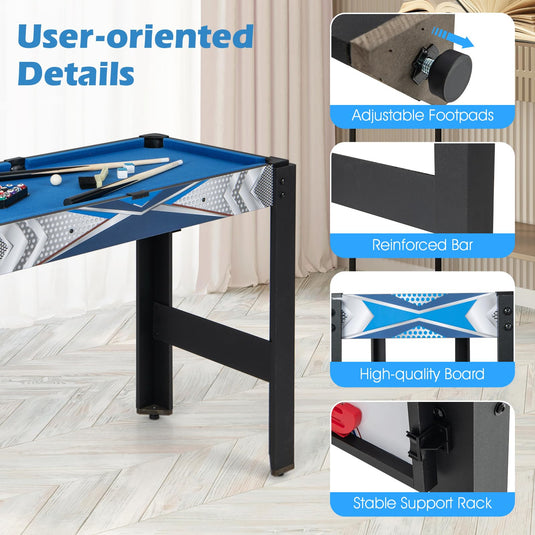 Goplus 6-in-1 Multi Game Table, Combo Game Table w/Basketball, Billiards, Ping Pong, Hockey, Shuffleboard, Bowling