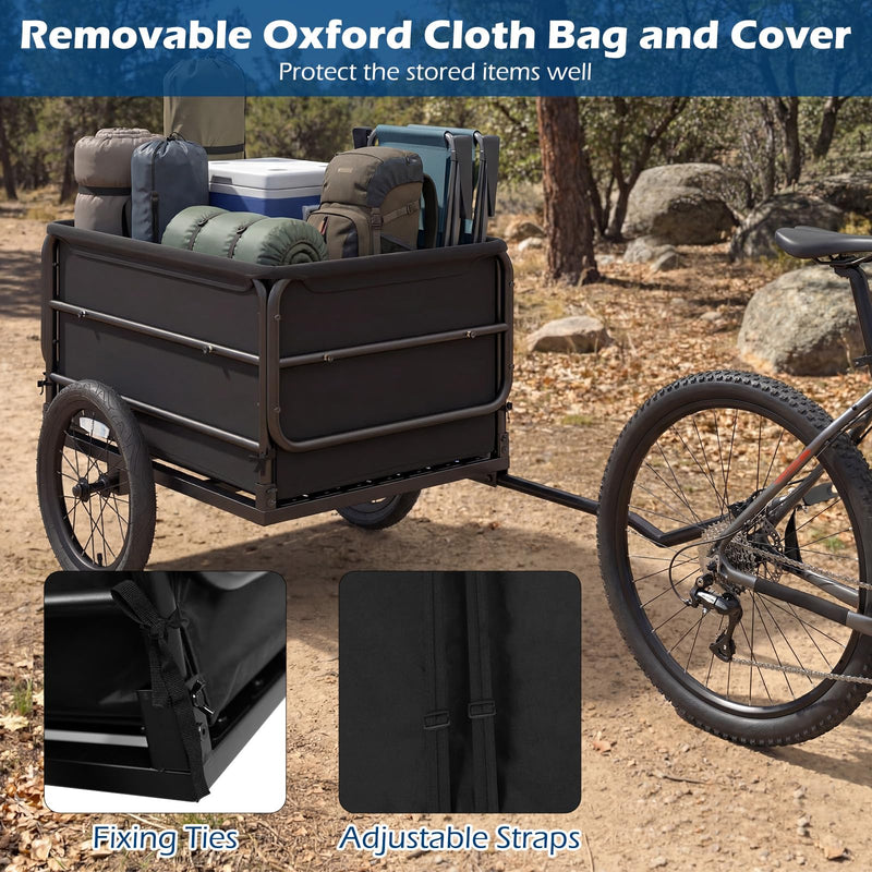 Load image into Gallery viewer, Goplus Bike Cargo Trailer Heavy-Duty Bicycle Wagon Cart(70.5" x 28" x 26")
