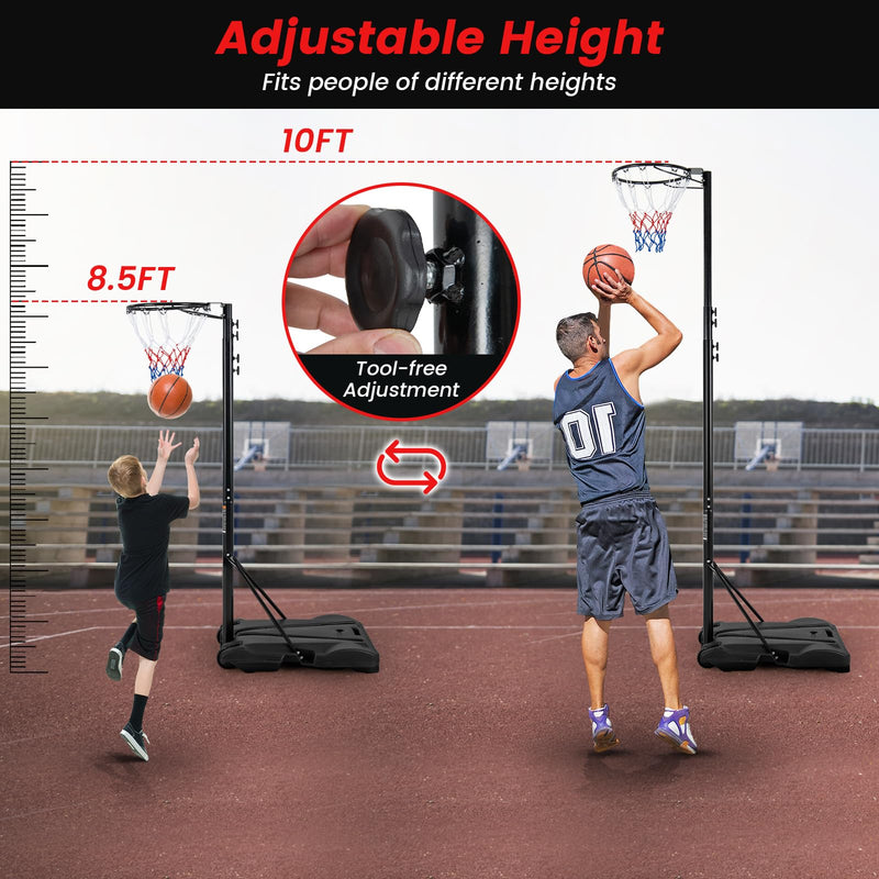 Load image into Gallery viewer, Goplus Portable Basketball Hoop Outdoor, Height Adjustable Basketball Goal System with Fillable Base &amp; 2 Smooth Wheels
