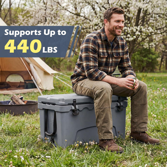 Goplus 45QT Hard Cooler w/Portable Handles & Cup Holders for Camping Fishing Beach