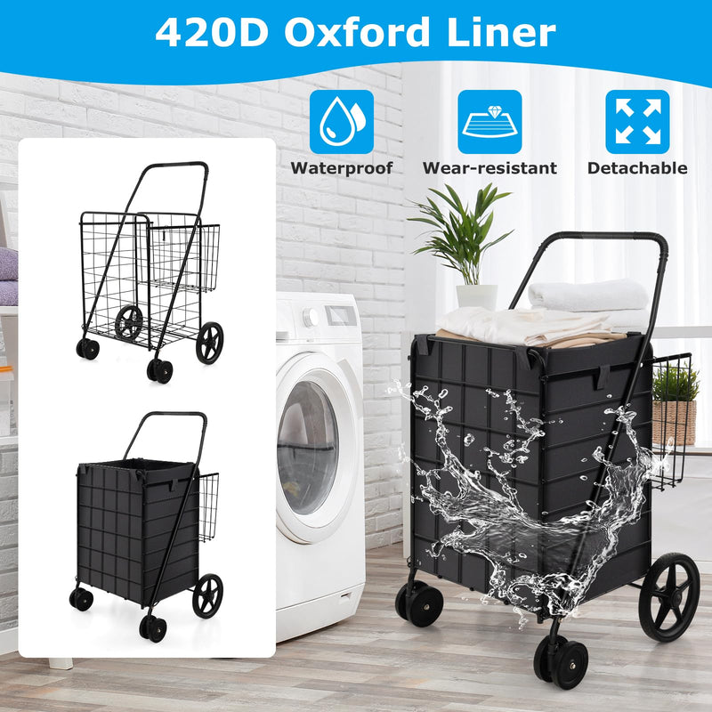 Load image into Gallery viewer, Folding Shopping Cart for Groceries - Goplus
