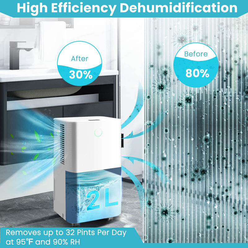 Load image into Gallery viewer, 2000 Sq. Ft Dehumidifier with 3 Modes, 2 Speeds, LED Touch Control Panel, Dehumidifier for Home Office
