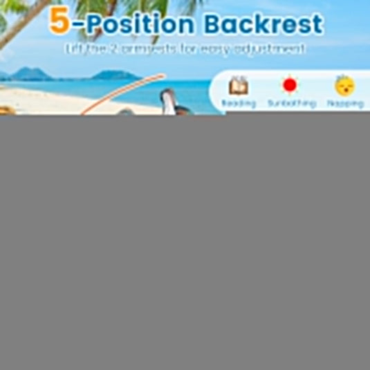 Goplus Beach Chairs Portable Folding Backpack Recliners(2/4)