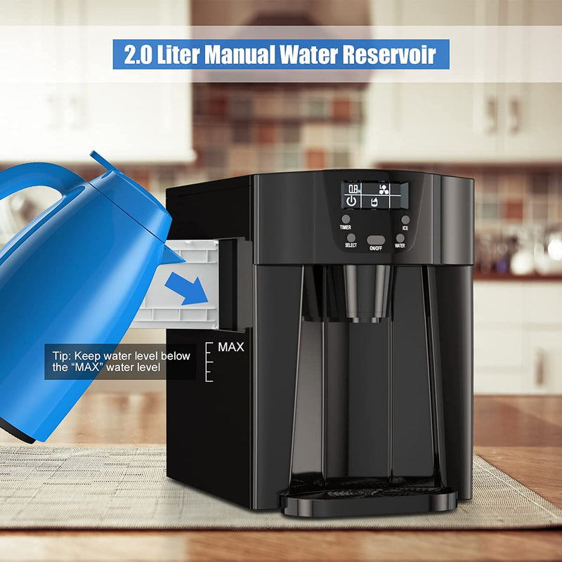 Load image into Gallery viewer, 2 in 1 Ice Maker with Water Dispenser, Countertop Ice Cube Maker with LED Display, 9 Cubes Ready in 6-12 Min
