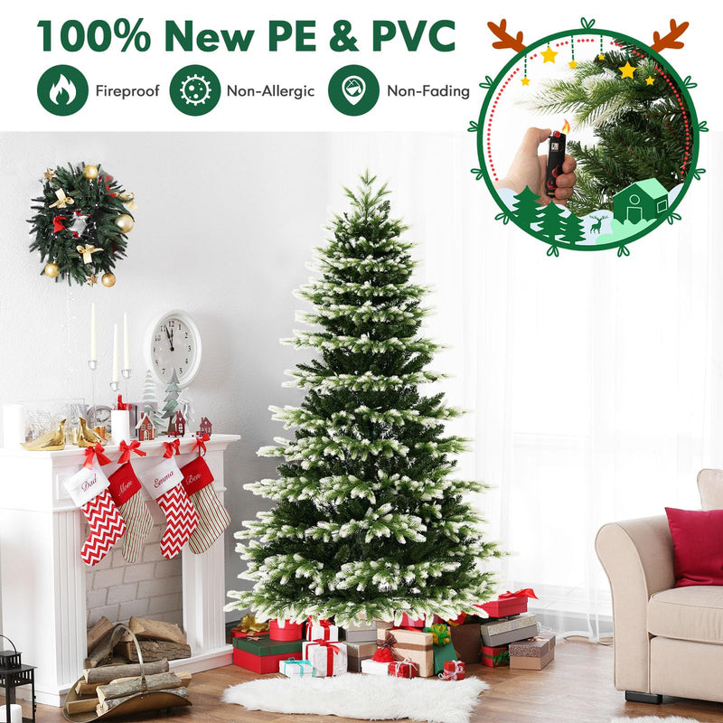 Load image into Gallery viewer, Goplus 7ft Pre-Lit Artificial Christmas Tree with Quick Power Connector
