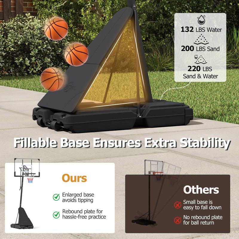 Load image into Gallery viewer, Gopplus Basketball Hoop Outdoor 8-10 FT Height Adjustable Portable Basketball Goal System

