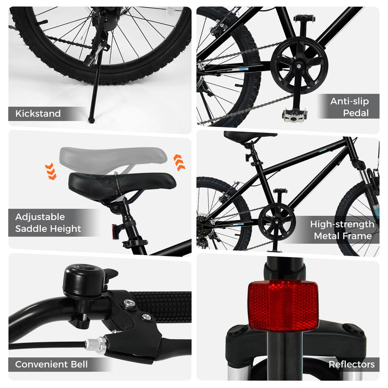 Load image into Gallery viewer, Goplus 20/24 Inch Kids Mountain Bike w/ 6-Speed Drivetrain &amp; Suspension Fork
