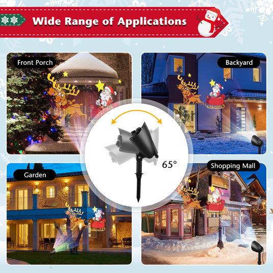 Goplus Christmas Projector Lights Outdoor | LED Santa Claus on Sleigh Projection Lamp