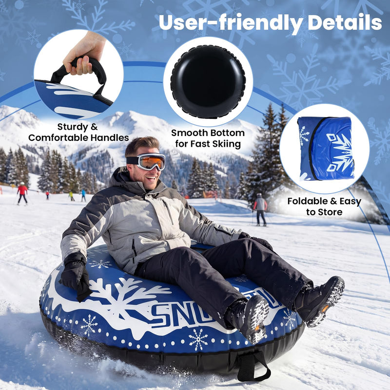 Load image into Gallery viewer, Goplus 42" Heavy-Duty Snow Sledding Tube with Detachable Tow Strap Thickened Bottom
