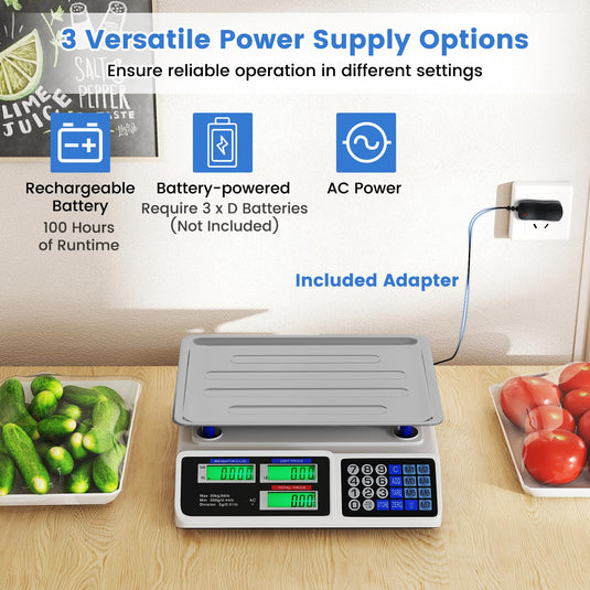 Goplus 66lb Price Computing Scale Commercial Food Scale with Dual LCD Displays