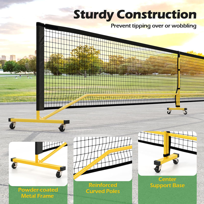 Load image into Gallery viewer, 22FT Regulation Size Pickle Ball Net System with Strong Metal Frame
