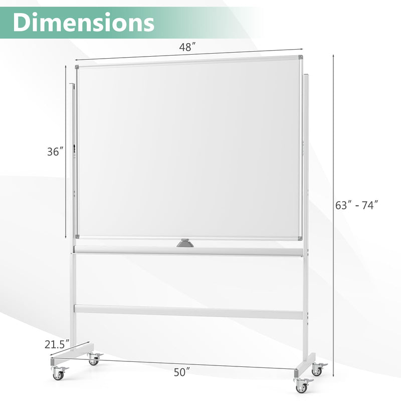 Load image into Gallery viewer, Goplus 48&quot; x 36&quot; Double-Sided Magnetic Dry Erase Board with Flipchart
