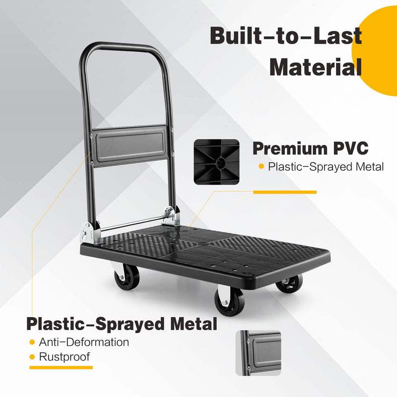 Load image into Gallery viewer, Goplus Folding Push Cart Dolly, Moving Platform Hand Truck, 440 LBS Max Load (28&quot; x 19&quot;)
