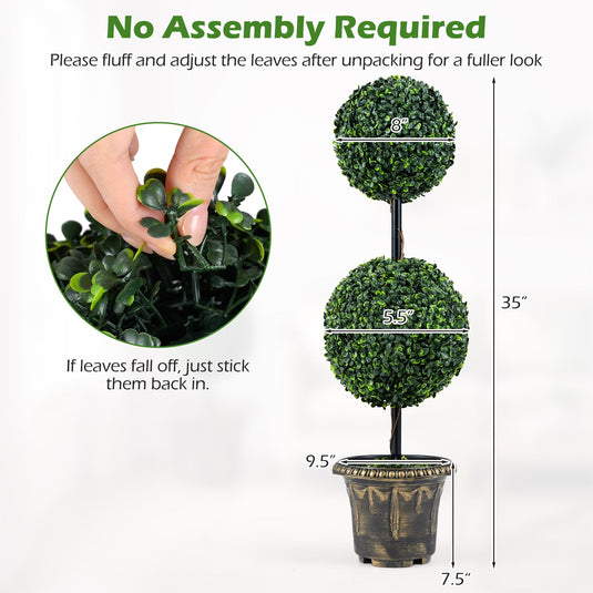 Goplus 3 FT Artificial Boxwood Topiary Tree(1/2)