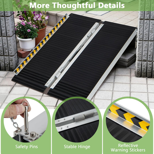 Goplus Portable Aluminum Wheelchair Ramp