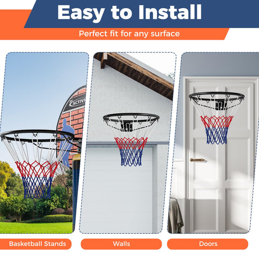 Goplus 18" Replacement Basketball Rim with All Weather Net & Dual-spring