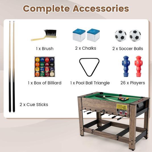 Goplus 48” Combo Game Table with Foosball & Pool for Adults