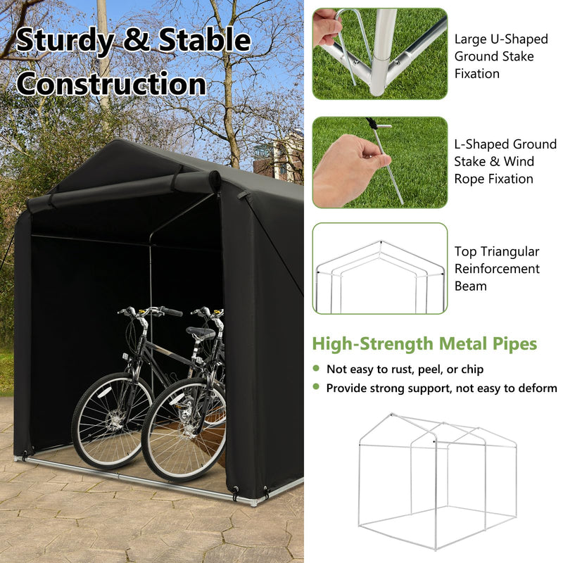 Load image into Gallery viewer, Goplus Portable Shed, 5.2 x 5.4FT Outdoor Storage Shelter
