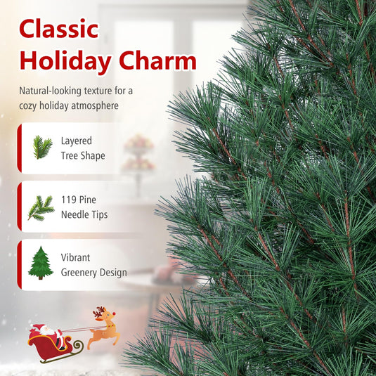 Goplus 3FT Tabletop Christmas Tree | Unlit Mini Xmas Tree with 119 Pine Needle Tips
